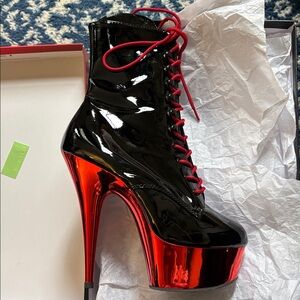 Black Patent and Red Chrome Pleasers